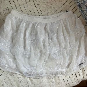 Abercrombie White Sequin Mini Skirt